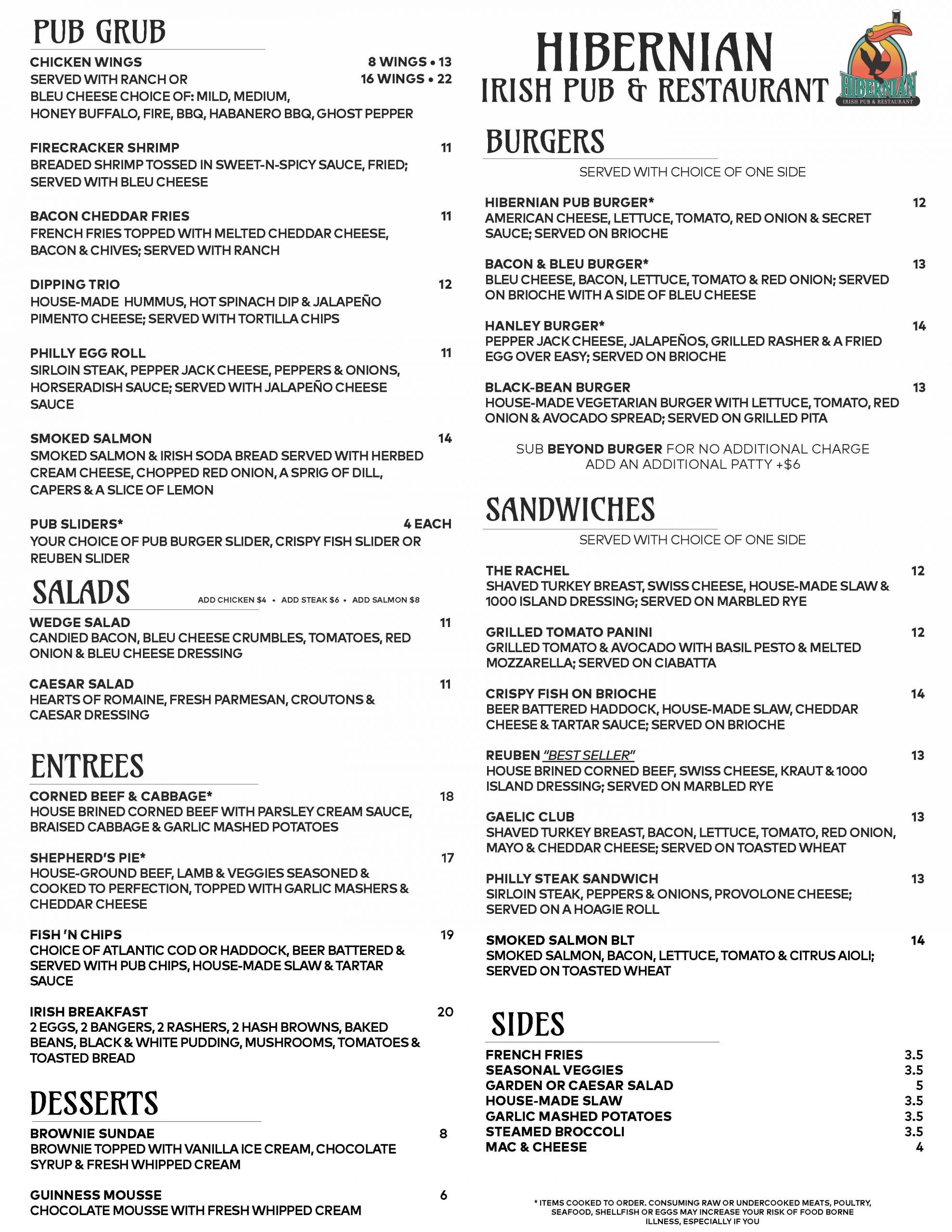photo Hibernian Tavern Scituate Ma hibernian irish pub restaurant menu